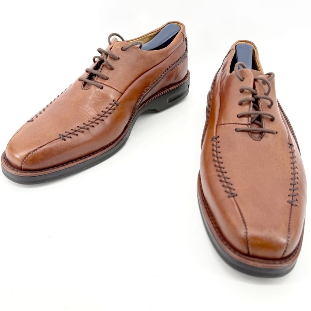 Arnold Palmer Legend Marvel Oxford Mens 8 M Brown Leather Whipstitch Square Toe - Picture 2 of 10